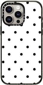 CASETiFY Impact Case for iPhone 15 Pro Max [8.2ft 4X Military Grade Drop Protection/Compatible with Magsafe] - Classic Dottie - Blank Slate - Clear Black