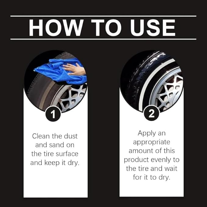 Tyre Nourish Cream, UV Protection and Waterproof Powerful Wheel Cleaning Refurbish Wax, 2026 New Tyre Nourish Cream Maintain Luster, Long-Lasting Tire Shine Gelfor for Car Tires (3PC)