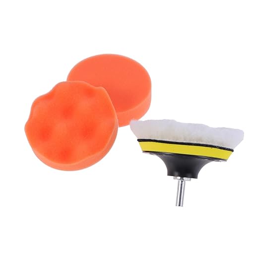 Ciieeo 5pcs Polishing Pad Kit for Car Detailing Sponge Wheel Waxing System Thread Drill Bit for Polishing Buffing and Paint Finishing
