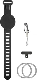 Super Strong Gym Fitness Secure Silicone Strap Phone Mount for MagSafe Compatible Devices, Multi use for Gym Equipment Stroller Treadmill Peloton Exercise Bikes and anything Magnet stick on to