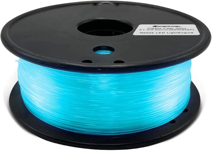 GIDERWEL LED Fiber Optic Lights Cable 0.04 inch(1.0mm) PMMA Plastic End Glow 656ft(200m) Each Roll Optical Fiber for Star Sky Ceiling and Fiber Optical Lighting All Kind LED Light Engine Driver