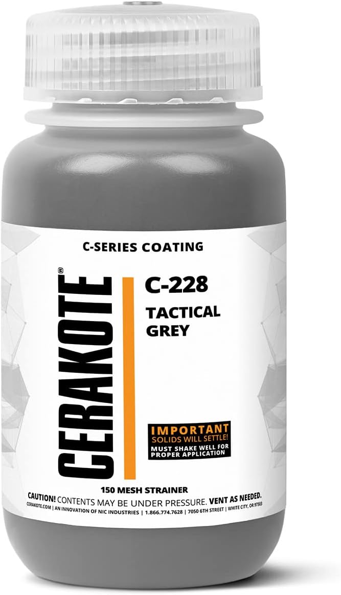 CERAKOTE® (AIR Cure C-Series Tactical Grey (16oz) |C-228P|-Our Ceramic Technology Combines Performance with Color on All- Metals, Polymers + More