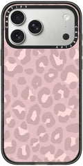 CASETiFY Impact iPhone 17 Pro Max Case [Slim/Compatible with Magsafe / 8.2 ft. 4X Military Grade Drop Protection] - Dusty Pink Leopard - Pale Petal - Clear Black
