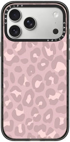 CASETiFY Impact iPhone 17 Pro Max Case [Slim/Compatible with Magsafe / 8.2 ft. 4X Military Grade Drop Protection] - Dusty Pink Leopard - Pale Petal - Clear Black