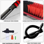 Telescopic Window Cleaning Brush Kit 3.6m-6m Adjustable Pole Water-Fed Soap Dispenser 35cm Brush Head Ideal for High Reach Window Cleaning Professional Equipment.