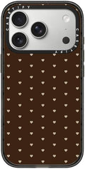 CASETiFY Impact iPhone 17 Pro Case [Slim/Compatible with Magsafe / 8.2 ft. 4X Military Grade Drop Protection] - Choco Dots - Clear Black