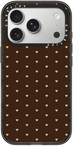 CASETiFY Impact iPhone 17 Pro Case [Slim/Compatible with Magsafe / 8.2 ft. 4X Military Grade Drop Protection] - Choco Dots - Clear Black