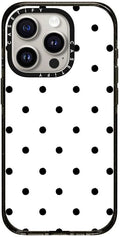 CASETiFY Impact Case for iPhone 15 Pro [8.2ft 4X Military Grade Drop Protection/Compatible with Magsafe] - Classic Dottie - Blank Slate - Clear Black