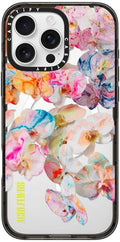 CASETiFY Impact iPhone 16 Pro Max Case [4X Military Grade Drop Tested / 8.2ft Drop Protection/Compatible with Magsafe] - AF Dream FLWRS - Clear Black