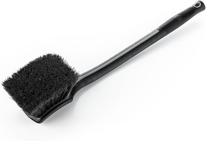 Detail Factory - Fender Well Brush - Ergonomic ProGrip Handle, Stiff Synthetic Bristles, Ergonomic Design, Clean Your Wheel Wells with Ease - Grey