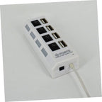 HOMSFOU 2pcs USB Hub Port Independent USB Divider for Easy Device Connectivity Office School Compact Design Built Cable