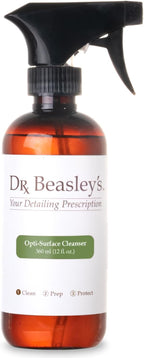 Dr. Beasley's Opti-Surface Cleanser for Autos - Powerful Inorganic Stain Remover, Specially Formulated for Vinyl & Plastic, Non-Oily Matte Finish, 12 Fl Oz