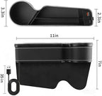 7 Colors LED Car Seat Gap Organizer Front Seat Organizer with 56W Fast Charger Center Console Gap Filler with USB Type C Charging Car Organizer with Cup Holder,LED Auto Interior Accessories (Black)