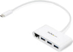StarTech.com 3 Port USB C Hub w/Gigabit Ethernet USB Type C to 3 x USB-A Multi Port USB 3.0 Hub for MacBook Pro (HB30C3A1GEA) White