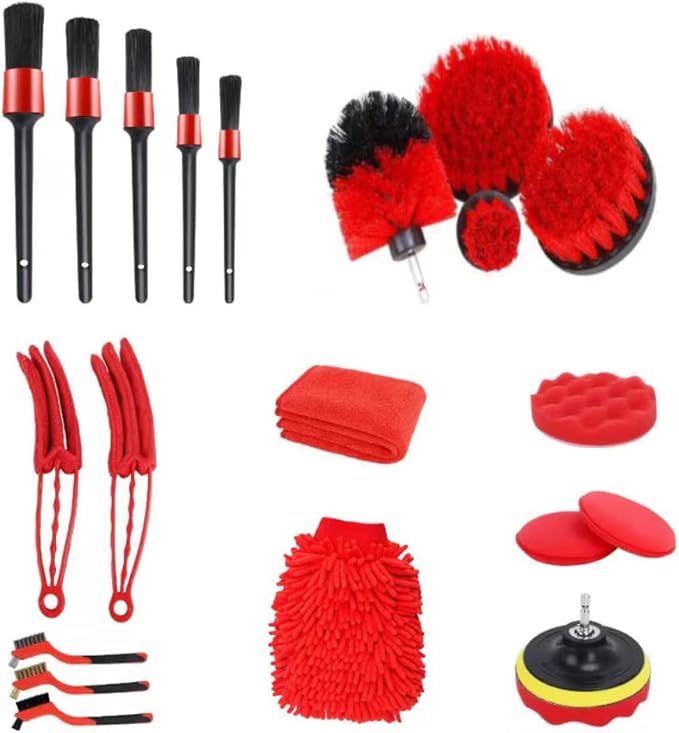 21PCS Car Detailing Brush Kit Multifunction Car Cleaning Brush for Wheel Exterior Interior Auto Detailing Brushes Set Home Shutter Cleaning Brush Set