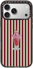 CASETiFY Impact iPhone 17 Pro Max Case [Slim/Compatible with Magsafe / 8.2 ft. 4X Military Grade Drop Protection] - Stripy Sundae - Clear Black