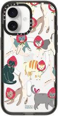 CASETiFY Impact iPhone 17 Case [Slim/Compatible with Magsafe / 8.2 ft. 4X Military Grade Drop Protection] - Strawberry Cats - Clear Black