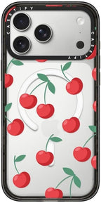 CASETiFY Impact iPhone 17 Pro Max Case [Slim/Compatible with Magsafe / 8.2 ft. 4X Military Grade Drop Protection] - Cherries - Clear Black