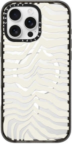 CASETiFY Impact Case for iPhone 16 Pro Max [Slim / 8.2 ft. 4X Military Grade Drop Protection/Compatible with Magsafe] - Zebra Stripe - Clear Black