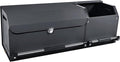 Car Trunk Organizer, Collapsible Leather Car Trunk Storage Organizer with Lid and Sturdy Handle Car Organizer and Storage for SUV, Truck, Sedan (Black, 36.2 x 11.4 x 12.2in)