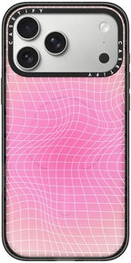 CASETiFY Impact iPhone 17 Pro Max Case [Slim/Compatible with Magsafe / 8.2 ft. 4X Military Grade Drop Protection] - Pink Light - Clear Black