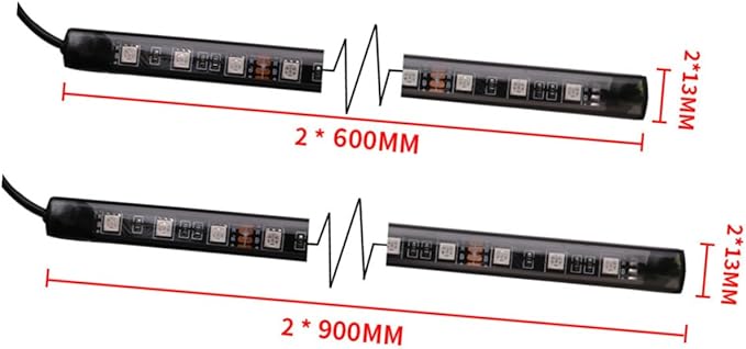Cabilock Sound Control Car Lighting 7-Color Ambient Lighting Kit for Vehicle Decoration Waterproof LED Strip Lights for Interior and Exterior Use for Parties and Night Drives