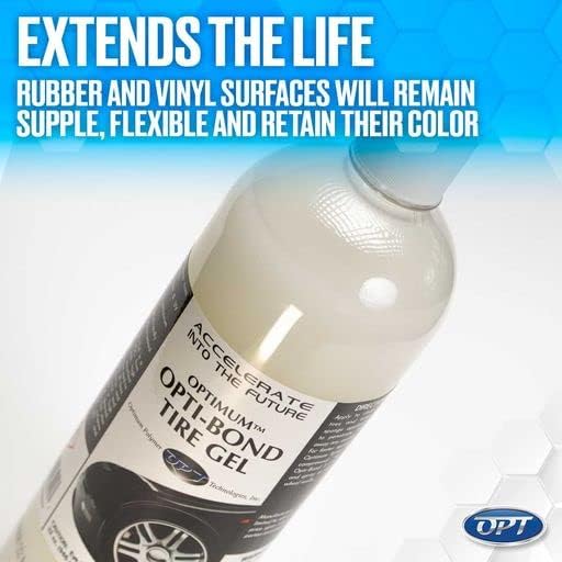 Optimum Opti-Bond Tire Gel – Sling Free Shine, Long Lasting Dressing; Water Based Gel Spray; Vinyl, Plastic and Trim Dressing; Great for Tire Shine & Vinyl Trim Care (32 Oz)