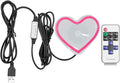 Car LED Ambient Light, Love Heart USB Vehicle Neon Lighting with Remote Control for Triangle or Back Window, Car Interior Accessories for Car, Bedroom, Party (Pink)
