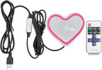 Car LED Ambient Light, Love Heart USB Vehicle Neon Lighting with Remote Control for Triangle or Back Window, Car Interior Accessories for Car, Bedroom, Party (Pink)