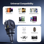 Baseus 163W Retractable Car Charger USB C Fast Charging, PrimeTrip VR2 Max 4 in 1 Fast Car Charger with Dual Retractable USB C Cable for iPhone 17 16 15 Pro Max, Samsung Galaxy S25 Ultra, Android