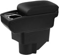 AULPHIKE Compatible with Ford Fiesta Armrest 3 2011-2018 Center Console Organizer Armrests Double Layer Storage Space with Cup Holder
