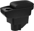 AULPHIKE Compatible with Ford Fiesta Armrest 3 2011-2018 Center Console Organizer Armrests Double Layer Storage Space with Cup Holder
