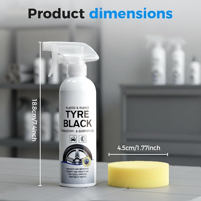 Plastics & Rubber Tyre Shine & Protector Spray, 2026 New Tire Spray Trim Plastic Restorer for Car, Wheel Cleaner Car Detailing Kit for Tire Coating Dressing (2 pcs)