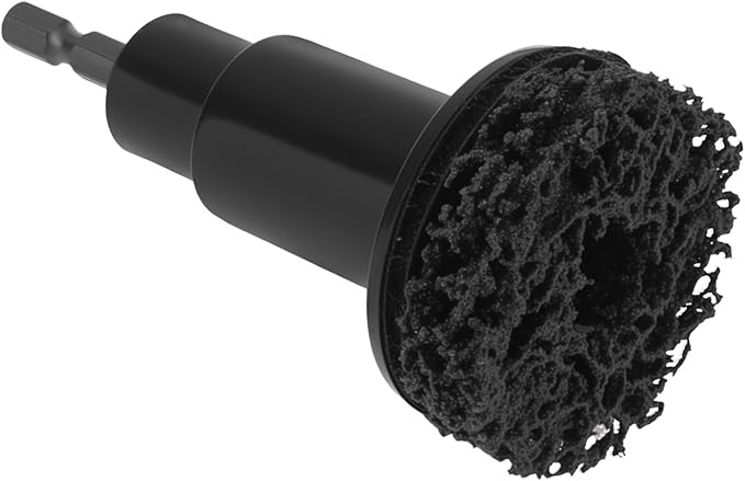 Wheel Hub Resurfacing Kit, Brake Hub Cleaning Tool with 10 Pads, Wheel Stud and Hub Cleaner Fits Power Drill or 1/2" Impact Driven Wrenches, Quick Rust Removal for Lug Studs and Rotors (Plastic Black)