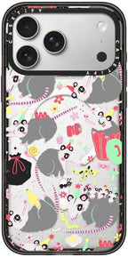 CASETiFY Impact iPhone 17 Pro Max Case [Slim/Compatible with Magsafe / 8.2 ft. 4X Military Grade Drop Protection] - Opossum Symposium - Clear Black