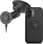 Quad Lock Heavy Duty Suction Car Phone Mount with MAG Phone Case and MAG Wireless Charging Head for iPhone 17
