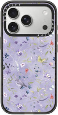 CASETiFY Impact iPhone 17 Pro Case [Slim/Compatible with Magsafe / 8.2 ft. 4X Military Grade Drop Protection] - Floral Reverie Purple - Clear Black