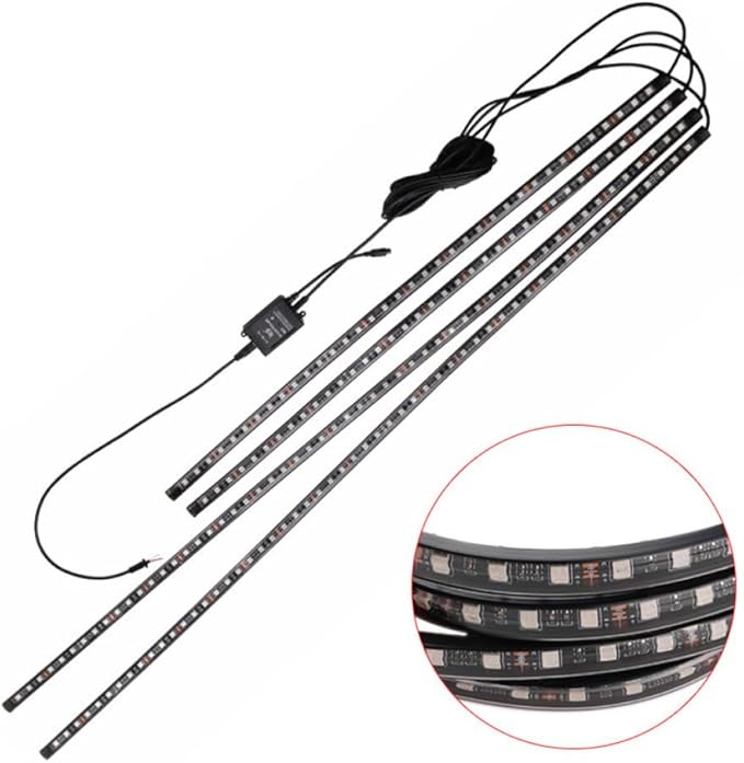 Alipis Sound Control Car Lighting Kit 7-Color LED Chassis Atmosphere Lamp for Cars SUVs and Trucks Waterproof Decorative Lighting Remote Control
