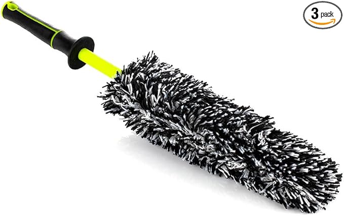 Detail Factory - Wheel Brush Kit with Interchangeable Microfiber Covers - Ultra-Soft Cleaning, Washing and Detailing Wheels, Tires, and Rims - Octane Ectoplasm