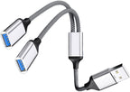 USB Extension Cable Power Splitter Male to Female Adapter Port Extender Hub Data Charger Power Split Adapter USB Hub for Car