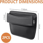 2PCS Car Seat Gap Filler Organizer,Large Capacity Car Center Console Organizer for Storing Keys/Phones/Cards,Leather Front Seat Organizers with 2 Charging Cable Holes