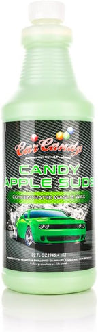 CarCandy - Candy Apple Suds - Carnauba Wax Concentrated Car Wash - Spot-Free Rinse With Pleasant Apple Scent - 1 Quart