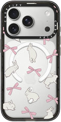 CASETiFY Impact iPhone 17 Pro Case [Slim/Compatible with Magsafe / 8.2 ft. 4X Military Grade Drop Protection] - Rabbit Ribbon - Clear Black