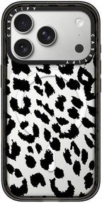 CASETiFY Impact iPhone 17 Pro Case [Slim/Compatible with Magsafe / 8.2 ft. 4X Military Grade Drop Protection] - Lacie Leopard - Clear Black