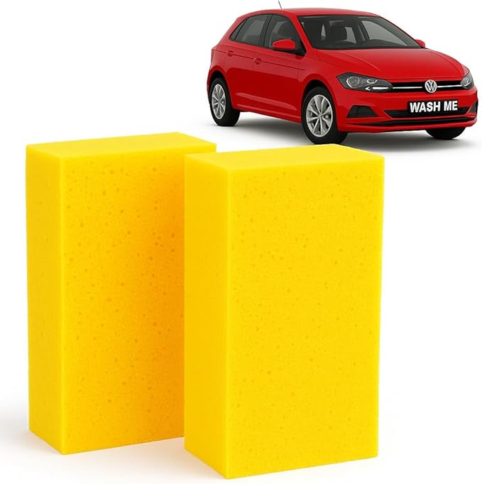 2-Pack Car Wash Sponges - Large Sponges, Extra Thick for All-Purpose Cleaning, Non-Scratch, Ideal for Vehicle Washing, Equipment Cleaning, Boat Cleaning, Rectangle