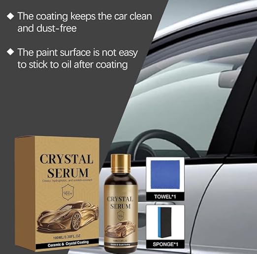 2Pcs PTZ Crystal Serum, Advanced Graphene Ceramic Coating for Cars, Ceramic Car Coating Kit, Long-Lasting Shine & Easy Maintenance