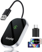 Wireless Carplay Adapter, 2025 Upgrade Converts Wired to Wireless Adapter for iPhone, Auto Connect Dongle for Apple Car Play, Bluetooth No Delay Control for Cars from 2016 and iOS 10+, Silver