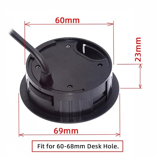 Xiwai USB 3.0 Hub Splitter, Sound Card USB-C 2 Port USB Multiport Expander High Speed Type C Data Port 60mm Desk Grommet Dock Station Headphone Mic Audio Interface for PC Desk Desktop