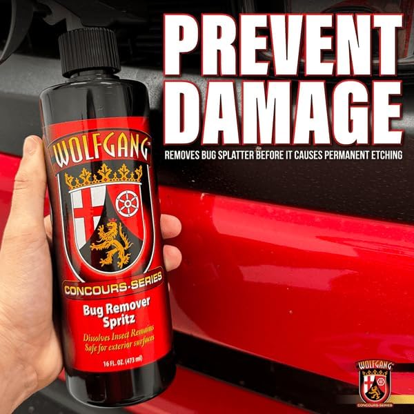 Wolfgang Bug Remover Spritz | Enzyme-Based Formula for Removing Bugs & Contaminants | Safe for All Paint Types & Colors | Exterior Surfaces Only | WG-4800 | 16 fl. oz