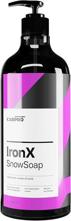 CARPRO IronX Snow Soap - Car Wash Pre-Wash Cleaner and Degreaser on Paint, Glass, Wheels, Headlights, Plastic Trim - Remove Old Wax & Brake Dust - Liter (34 oz)